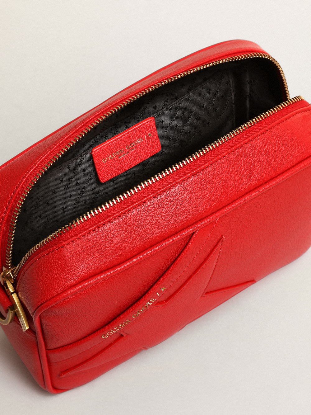 Golden Goose - Bolsa Star Bag Feminina de couro vermelho aceso in 