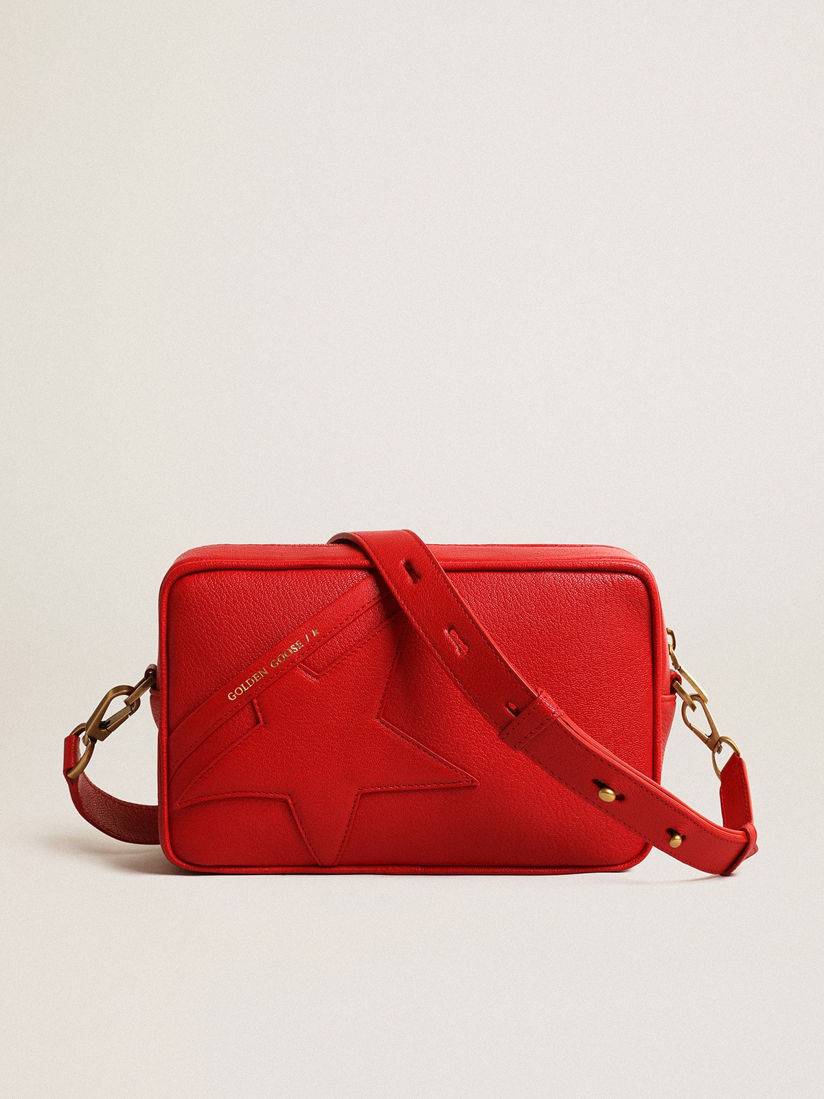 Golden Goose - Women’s Star Bag in bright red leather in 