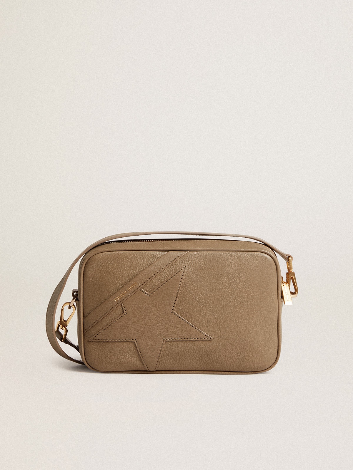 Golden Goose - Star Bag en cuir vert sauge avec étoile ton sur ton in 