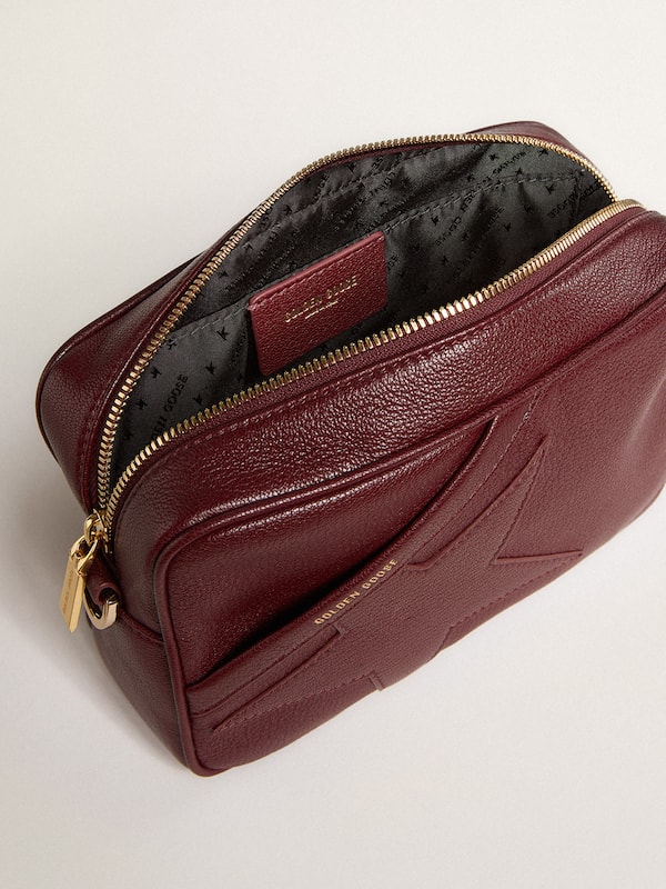 Golden Goose - Star Bag in wine-red leather with tone-on-tone star in 
