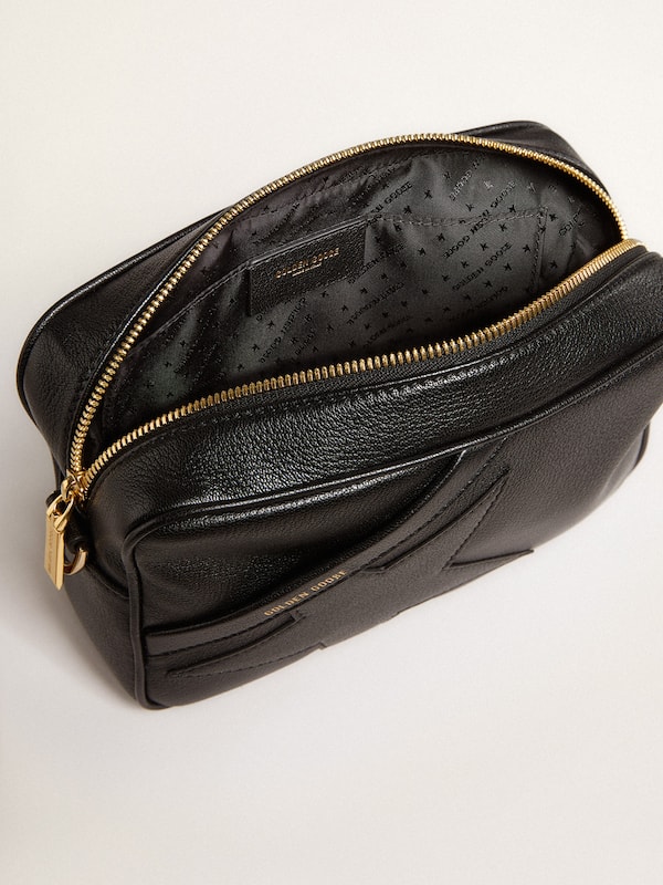 Golden Goose - Star Bag in pelle nera con stella ton sur ton in 