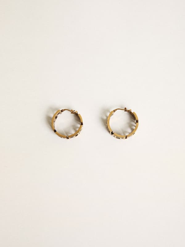 Golden Goose - Hoop earrings in antique gold color with Forever For You lettering in 