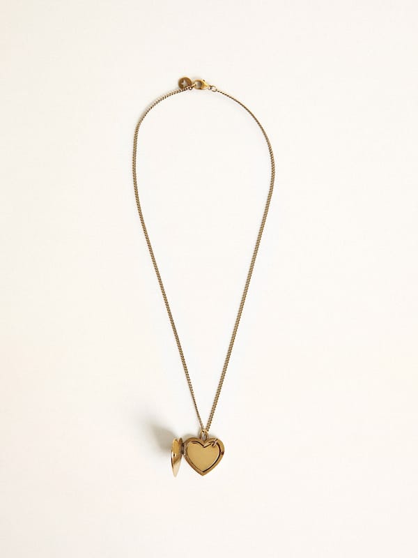 Golden Goose - Collar color oro antiguo con dijes con forma de corazón in 