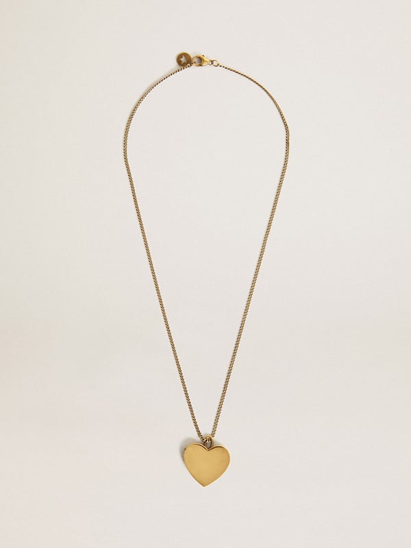 Golden Goose - Collar color oro antiguo con dijes con forma de corazón in 