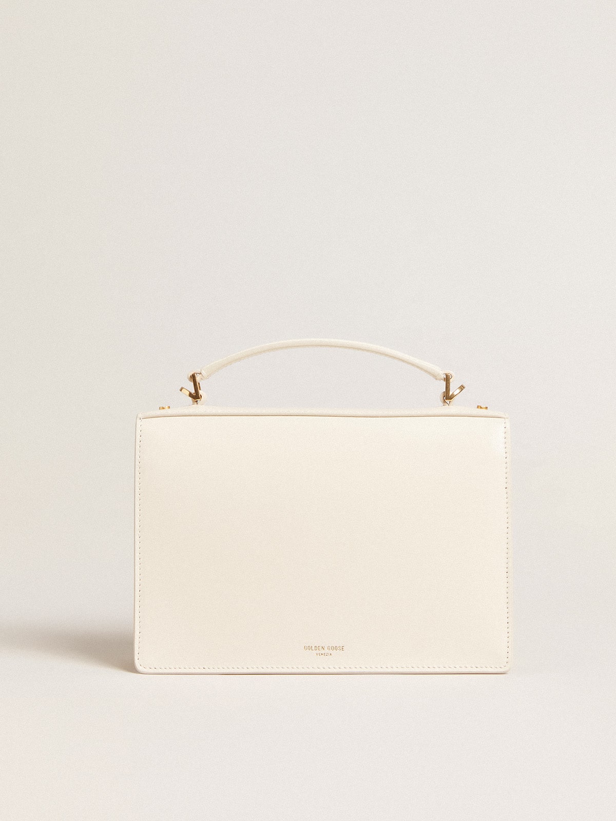 Golden Goose - Venezia Bag in butter-colored boarded leather with gold details in 