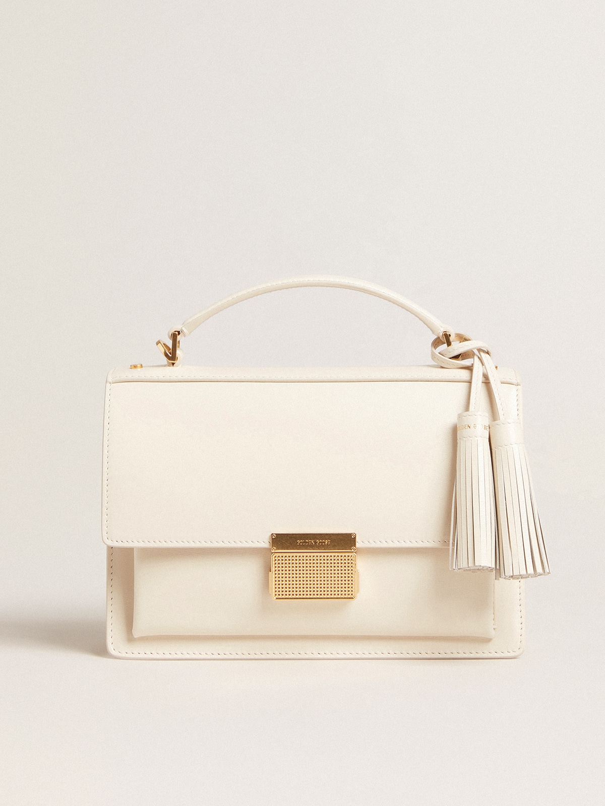 Golden Goose - Venezia Bag in butter-colored boarded leather with gold details in 