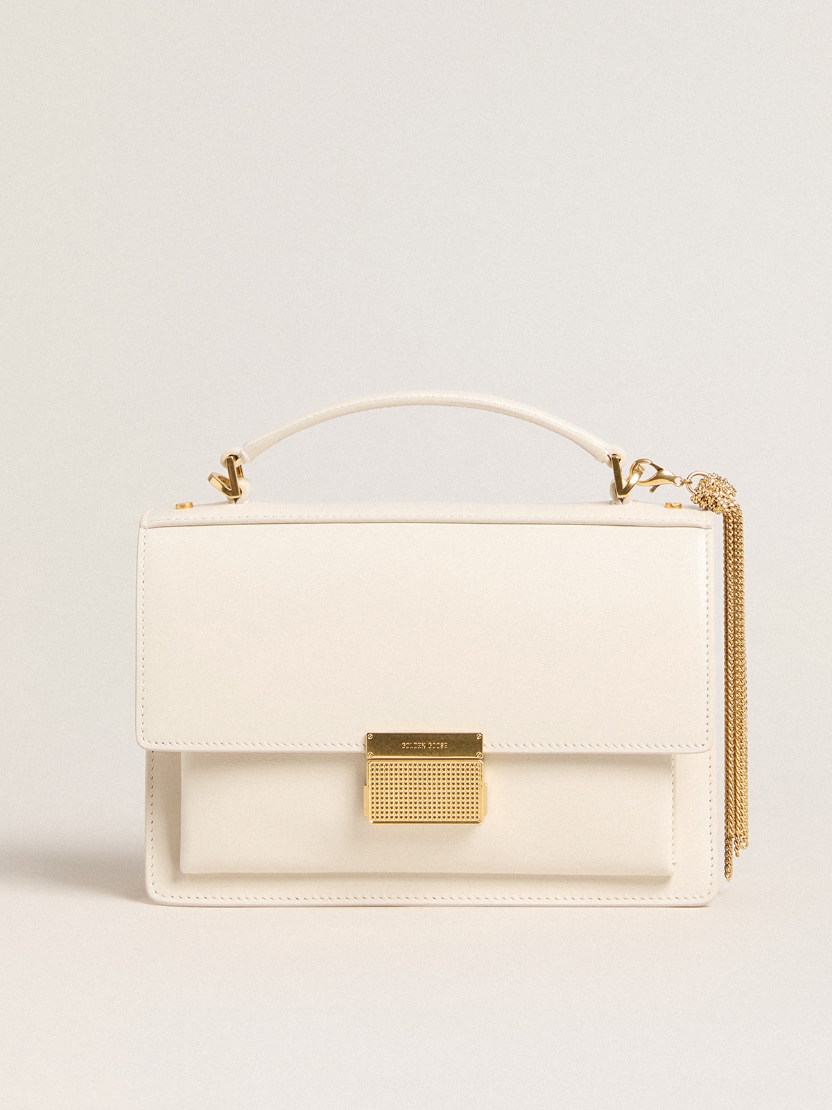 Golden Goose - Venezia Bag in butter-colored boarded leather with gold details in 