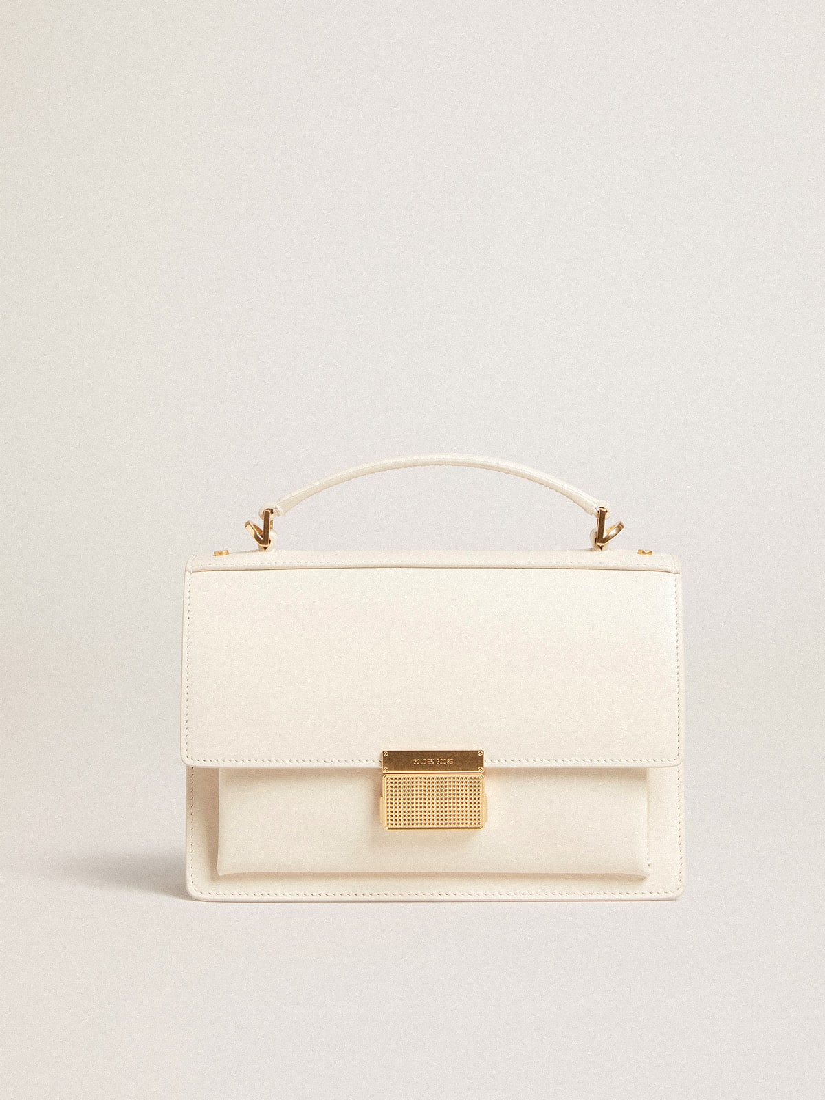 Golden Goose - Venezia Bag in butter-colored boarded leather with gold details in 