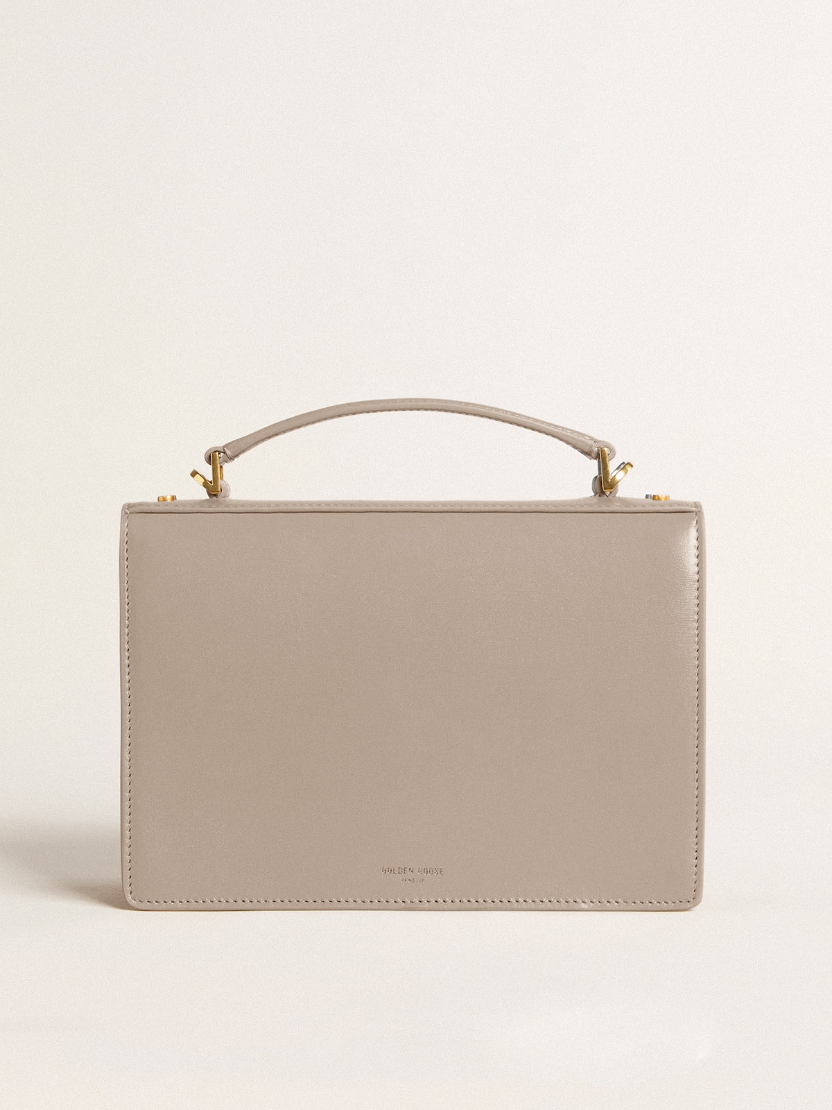 Golden Goose - Venezia Bag in beige boarded leather with gold details in 