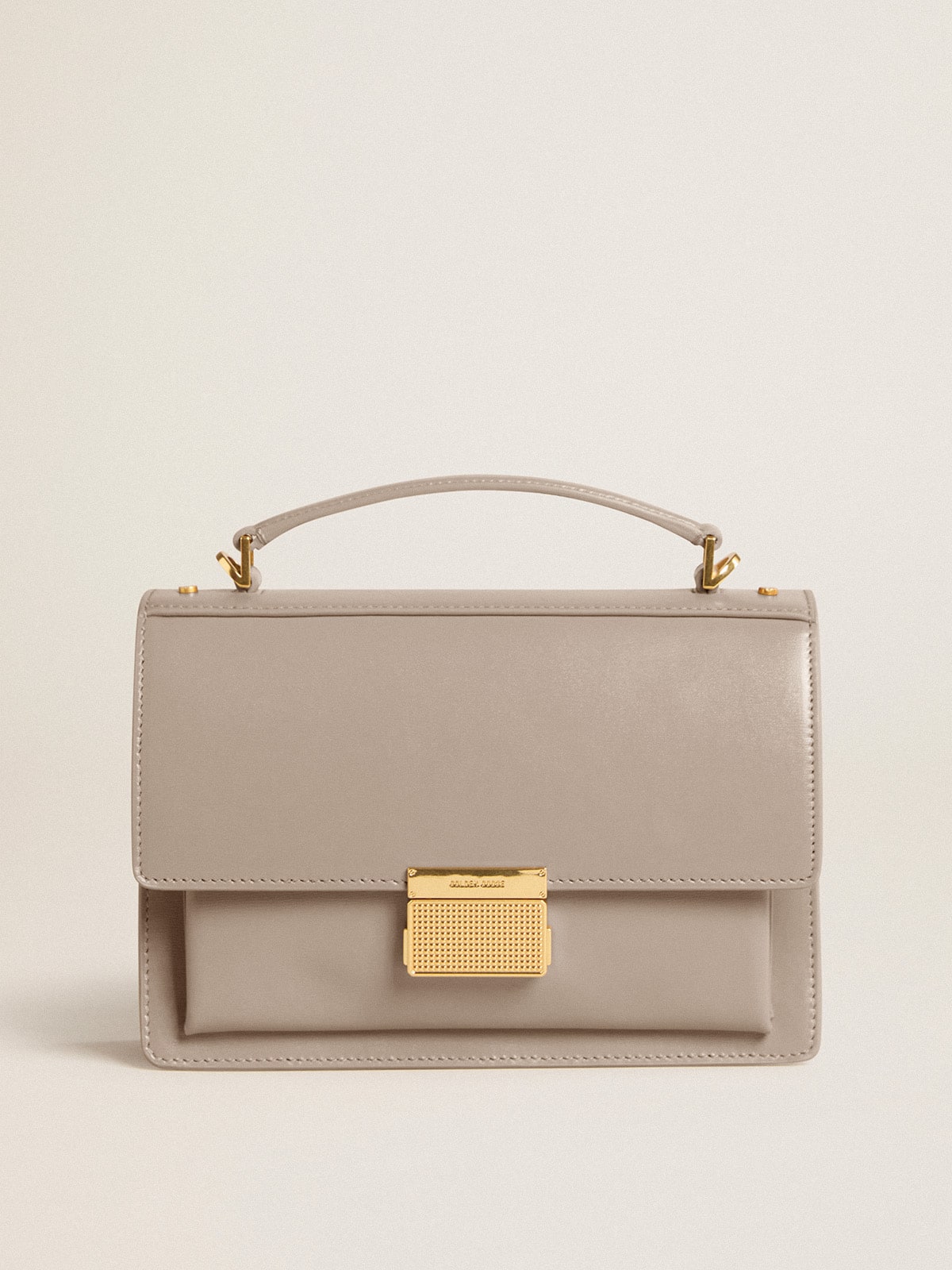 Golden Goose - Venezia Bag in beige boarded leather with gold details in 