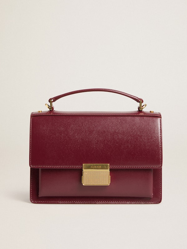 Golden Goose - Venezia Bag in burgundy boarded leather with gold details in 