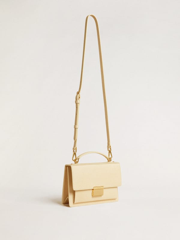 Golden Goose - Venezia Bag in beige python-print leather with gold details in 