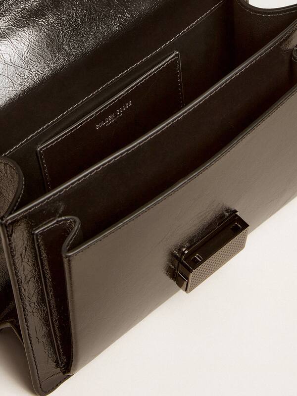 Golden Goose - Venezia Bag in black metallic leather with black details in 