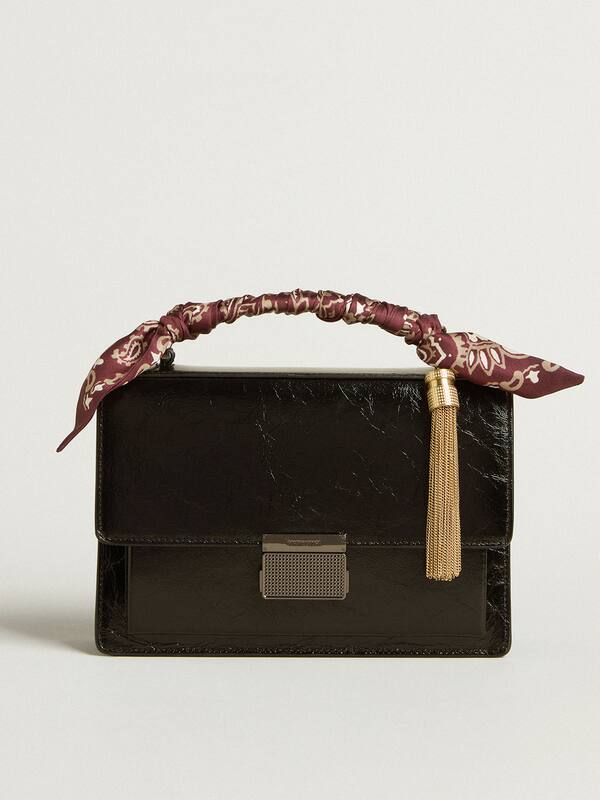 Golden Goose - Venezia Bag in black metallic leather with black details in 