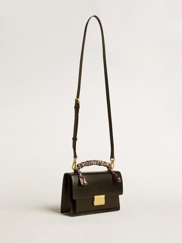 Golden Goose - Venezia Bag in black boarded leather with multicolored scarf in 