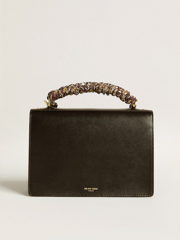 Golden Goose - Venezia Bag in black boarded leather with multicolored scarf in 