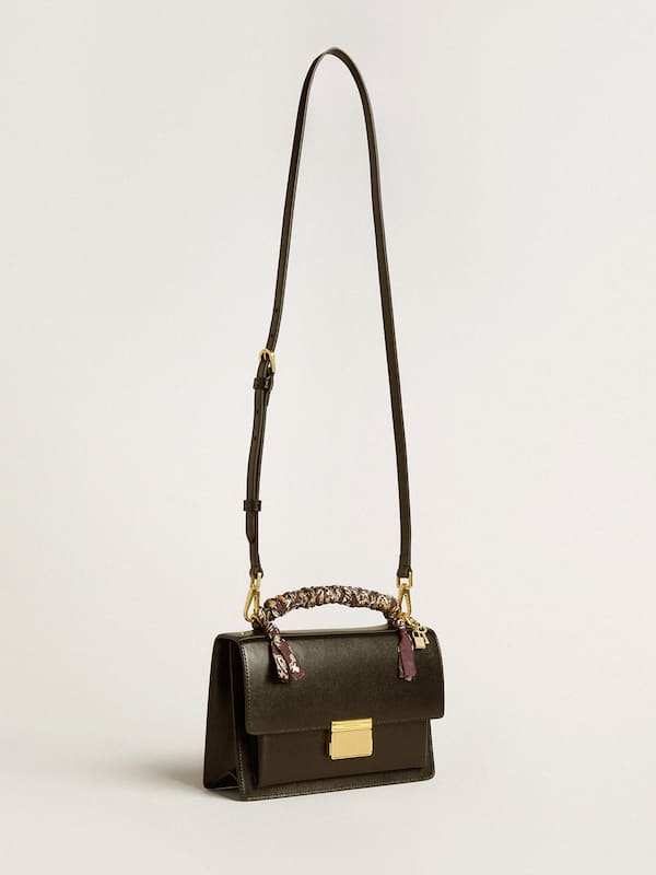 Golden Goose - Venezia Bag in black boarded leather with scarf and double charm in 