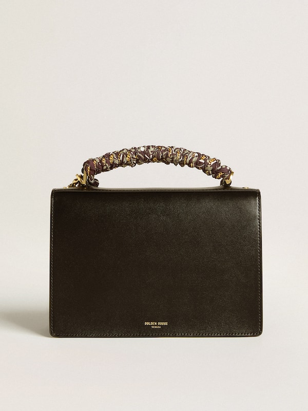 Golden Goose - Venezia Bag in black boarded leather with scarf and double charm in 