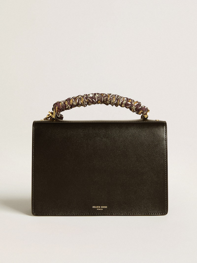 Golden Goose - Venezia Bag in black boarded leather with scarf and double charm in 
