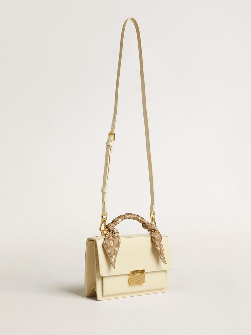 Golden Goose - Venezia Bag in butter-colored boarded leather with silk scarf in 