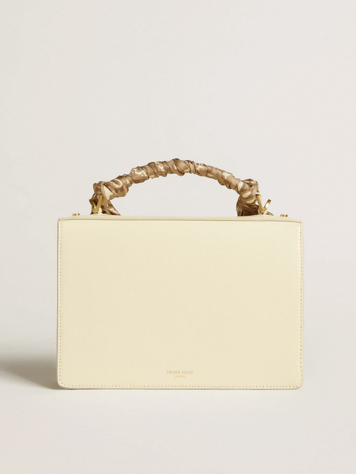 Golden Goose - Venezia Bag in pelle palmellato burro personalizzata con foulard in seta  in 