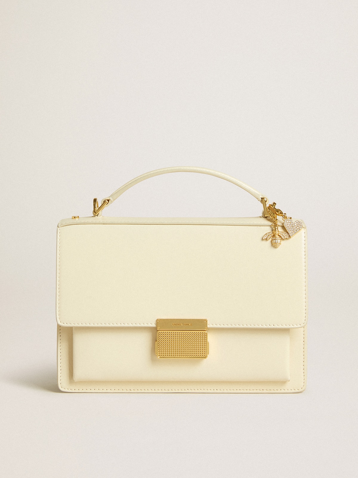 Golden Goose - Venezia Bag in butter-colored boarded leather with double charm  in 