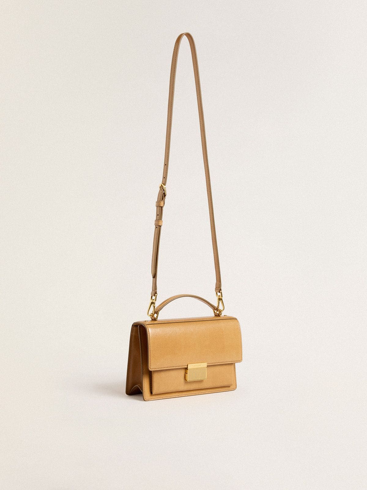 Golden Goose - Venezia Bag in pelle palmellato color giallo ocra con dettagli oro  in 