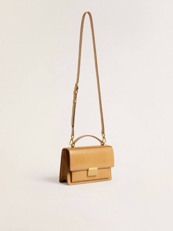 Golden Goose - Venezia Bag in ochre yellow embossed leather with gold details  in 