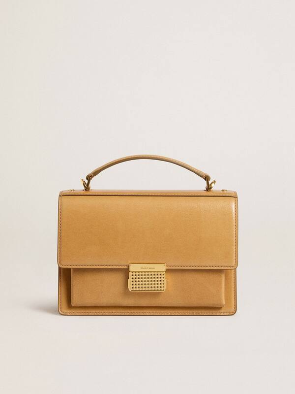 Golden Goose - Venezia Bag in ochre yellow embossed leather with gold details  in 