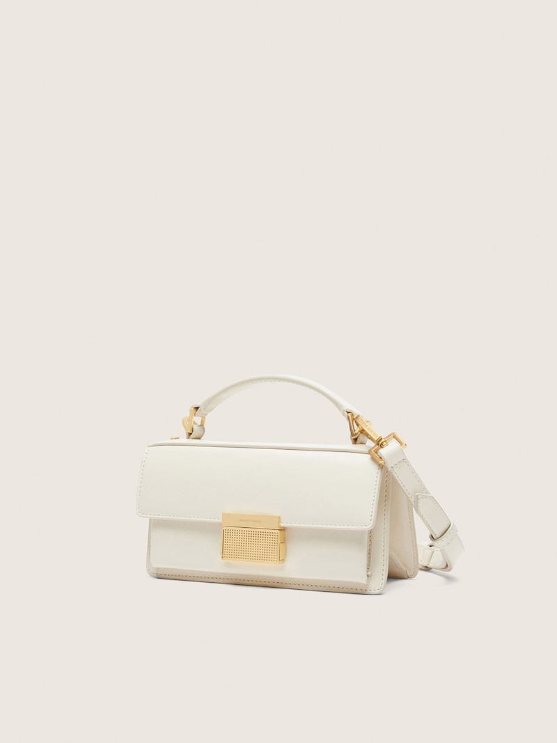 Golden Goose - Small Venezia Bag in butter-colored boarded leather with gold details in 
