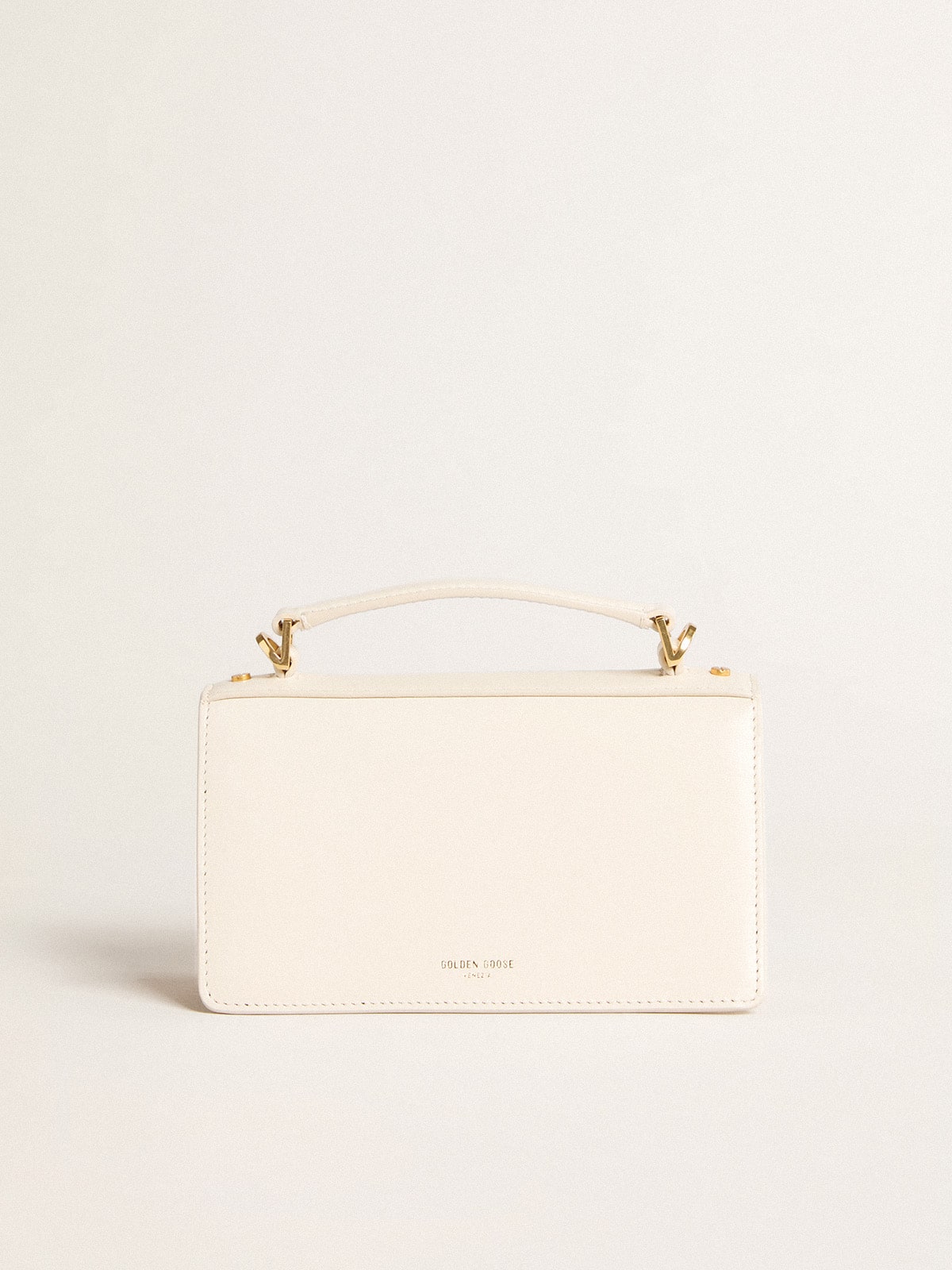 Golden Goose - Small Venezia Bag in butter-colored boarded leather with gold details in 