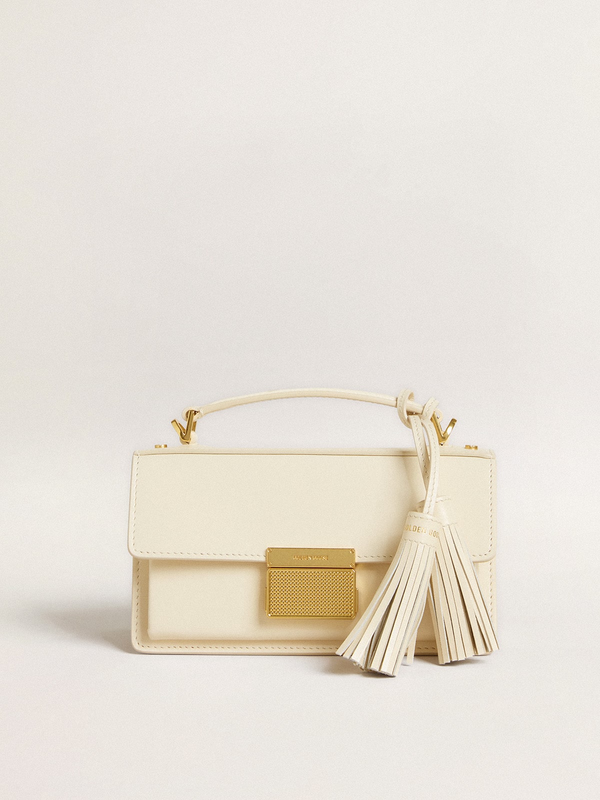 Golden Goose - Small Venezia Bag in butter-colored boarded leather with gold details in 