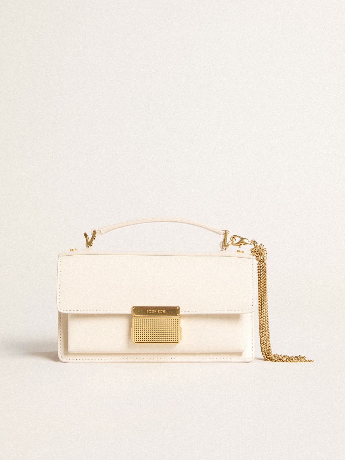 Golden Goose - Small Venezia Bag in butter-colored boarded leather with gold details in 