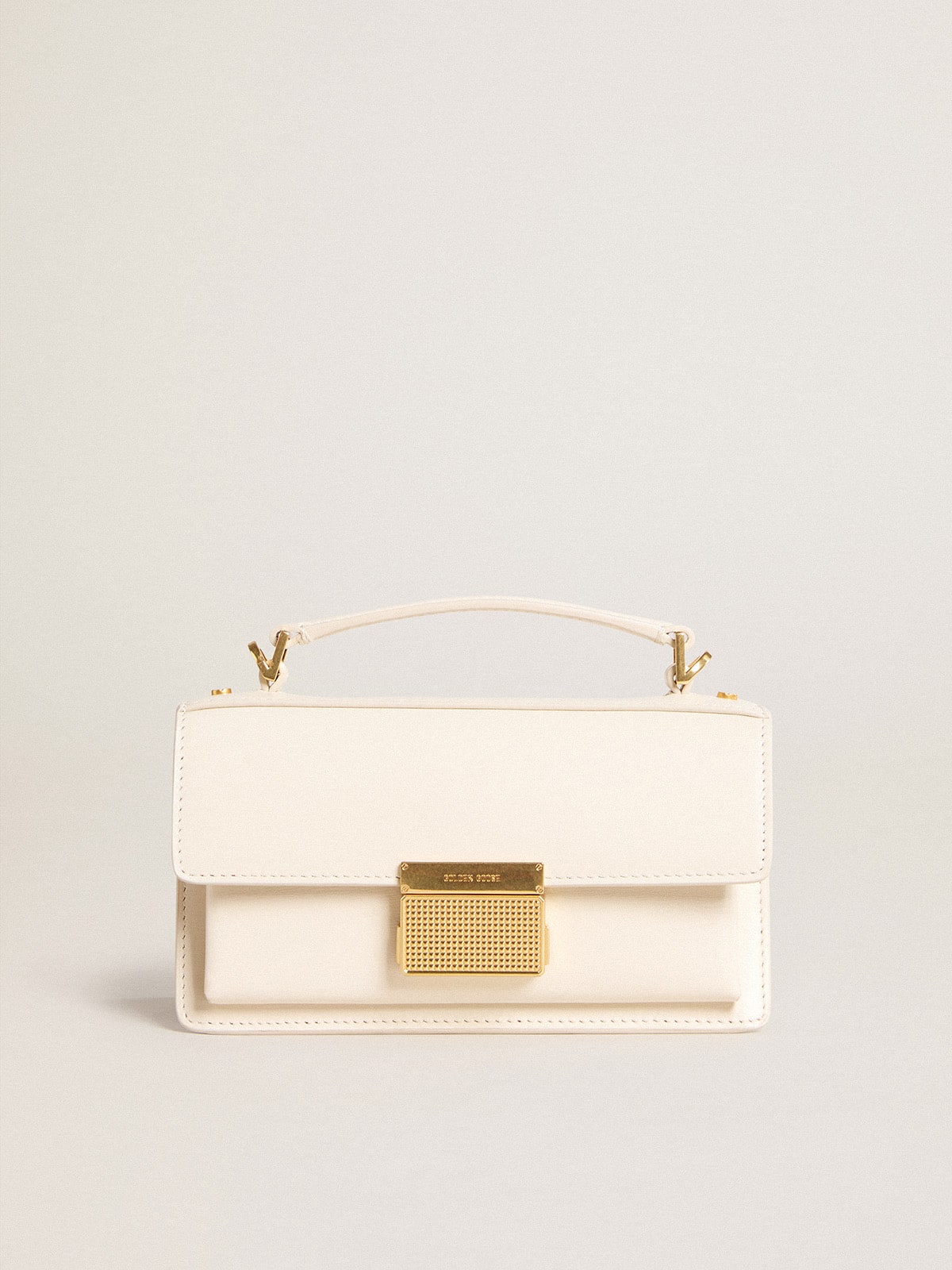 Golden Goose - Small Venezia Bag in butter-colored boarded leather with gold details in 