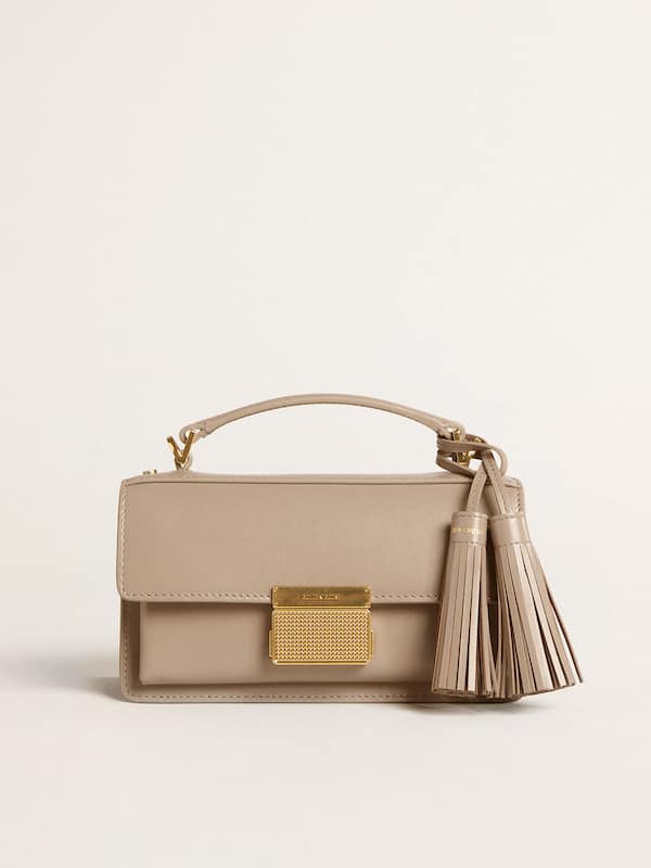 Golden Goose - Small Venezia Bag in beige boarded leather with gold details in 