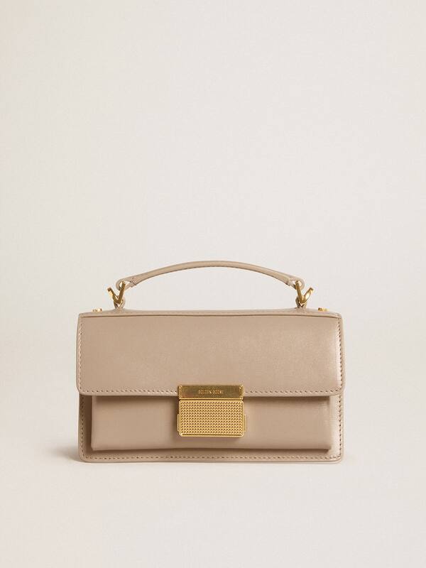 Golden Goose - Small Venezia Bag in beige boarded leather with gold details in 