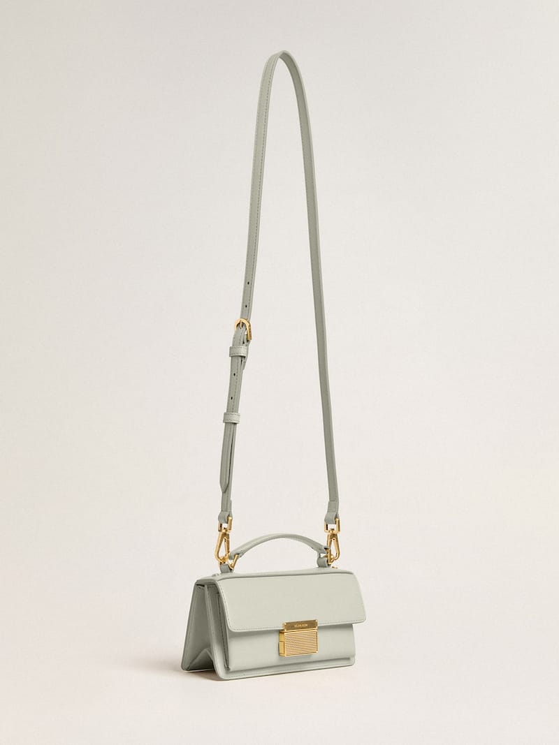 Golden Goose - Small Venezia Bag in mineral-gray boarded leather with gold details in 