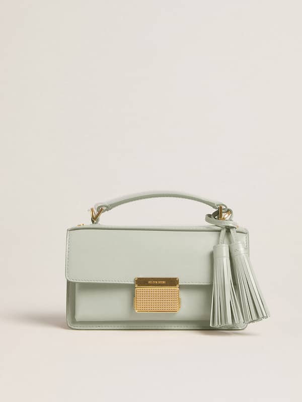 Golden Goose - Small Venezia Bag in mineral-gray boarded leather with gold details in 