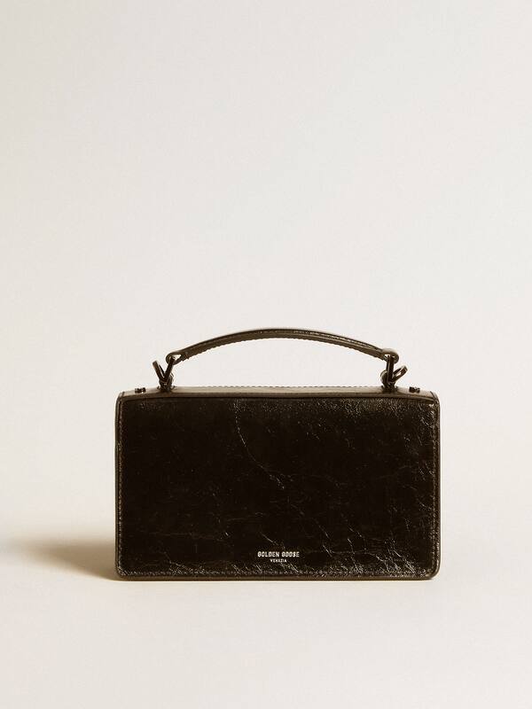 Golden Goose - Small Venezia Bag in black metallic leather with black details in 