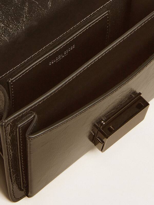 Golden Goose - Small Venezia Bag in black metallic leather with black details in 