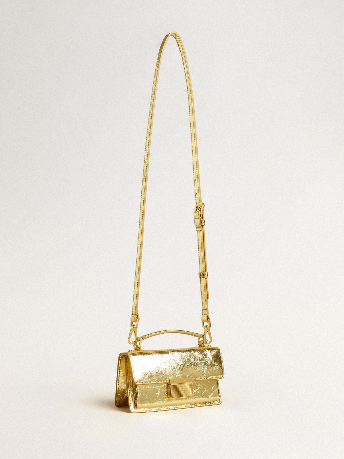 Golden Goose - Small Venezia Bag in gold metallic leather with gold details in 