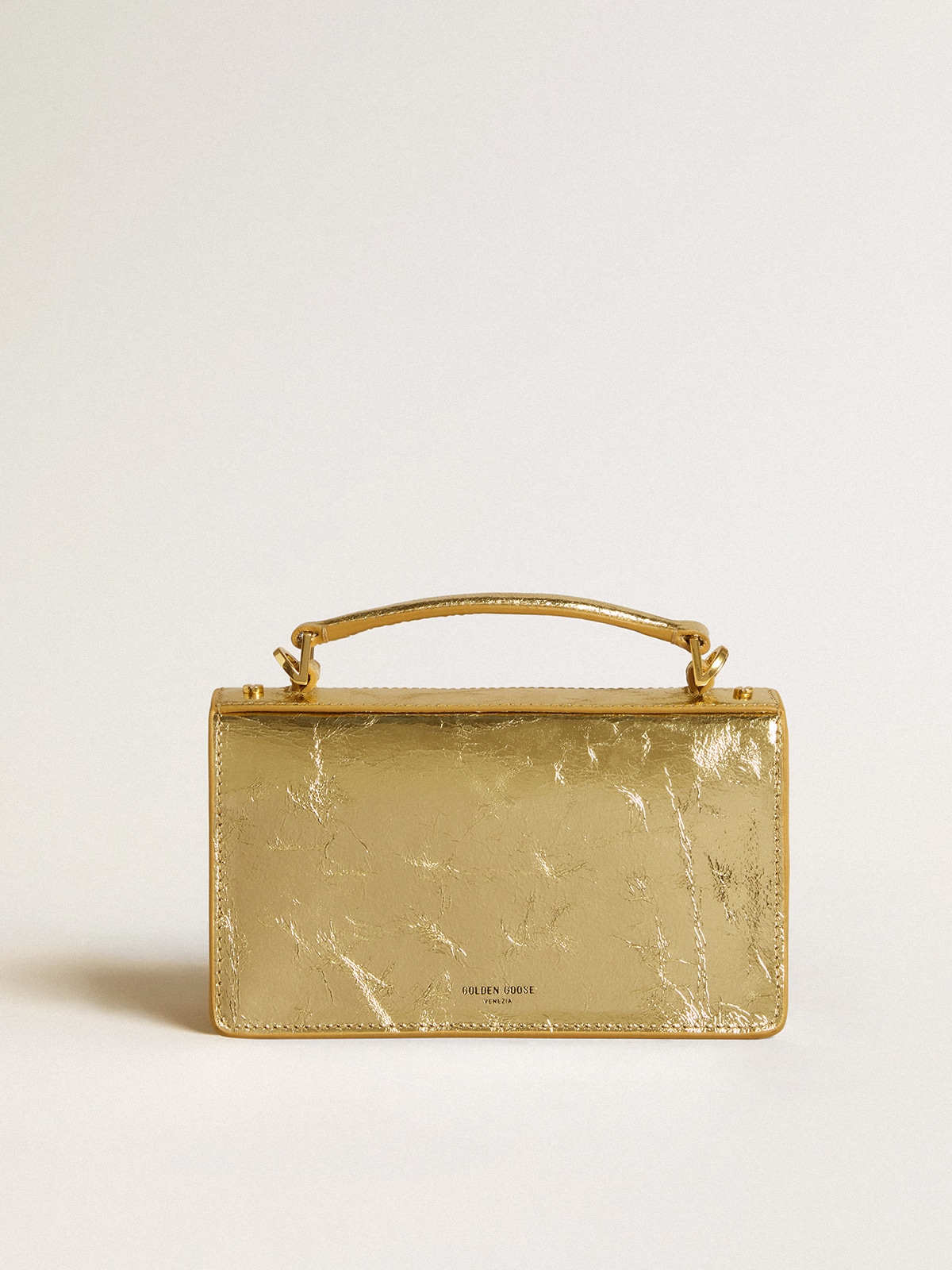 Golden Goose - Small Venezia Bag in gold metallic leather with gold details in 