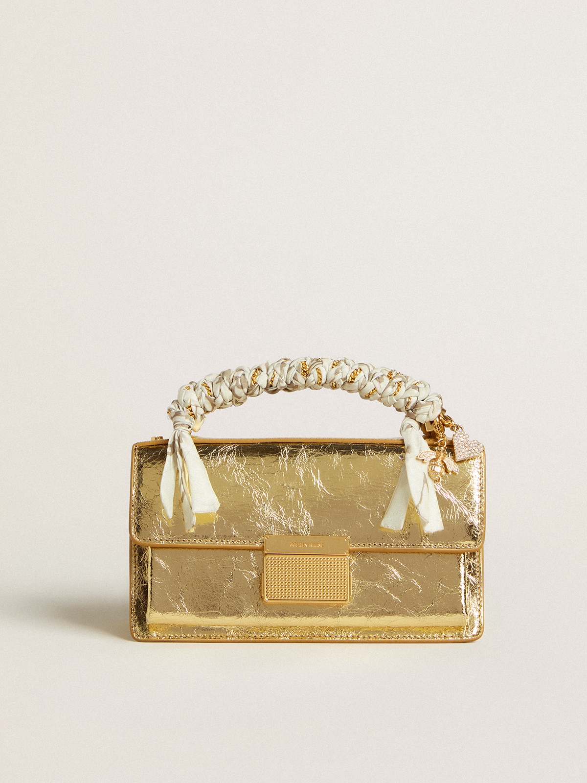 Golden Goose - Small Venezia Bag in gold metallic leather with gold details in 