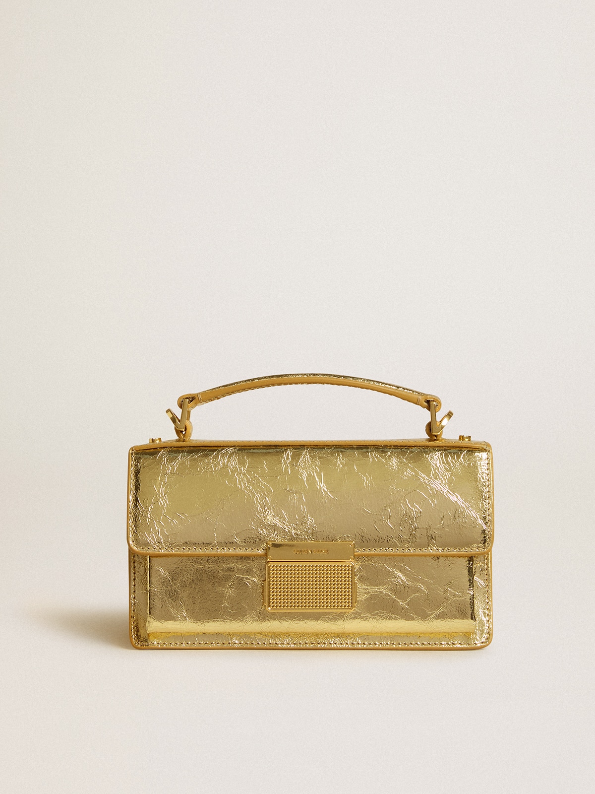 Golden Goose - Small Venezia Bag in gold metallic leather with gold details in 