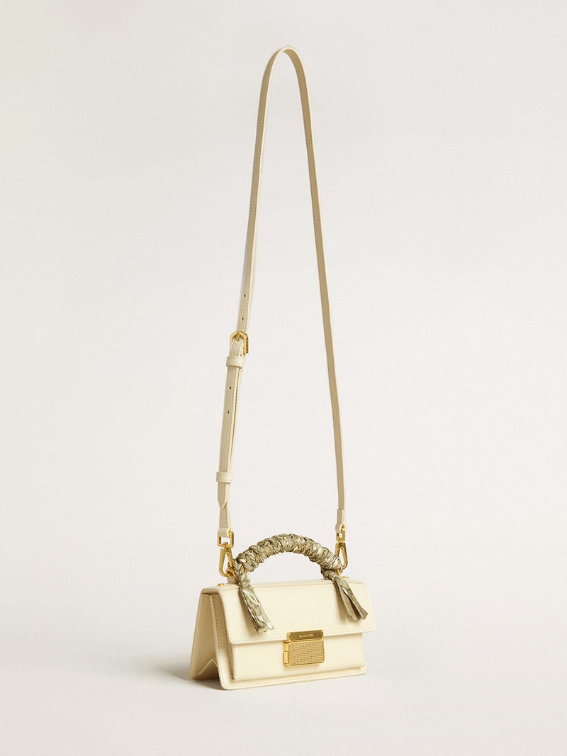 Golden Goose - Small Venezia Bag in butter-colored boarded leather with braided scarf in 