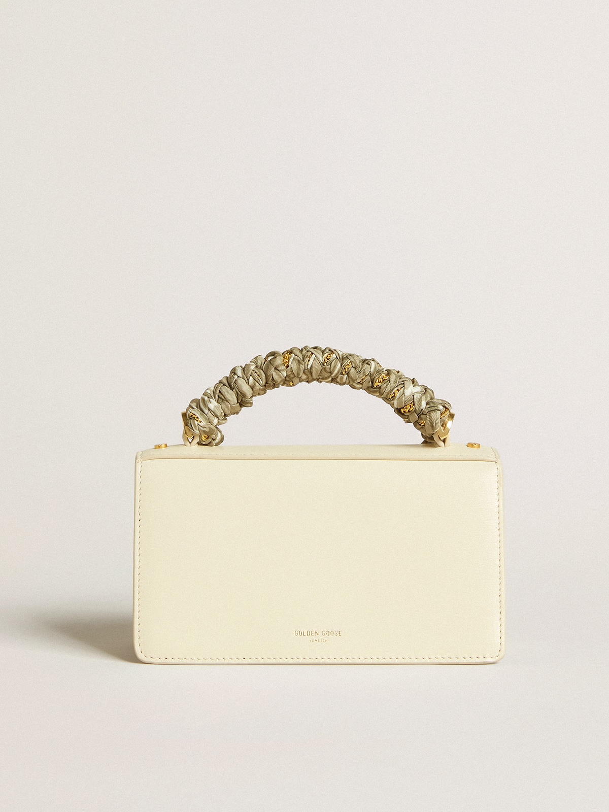 Golden Goose - Small Venezia Bag in butter-colored boarded leather with braided scarf  in 