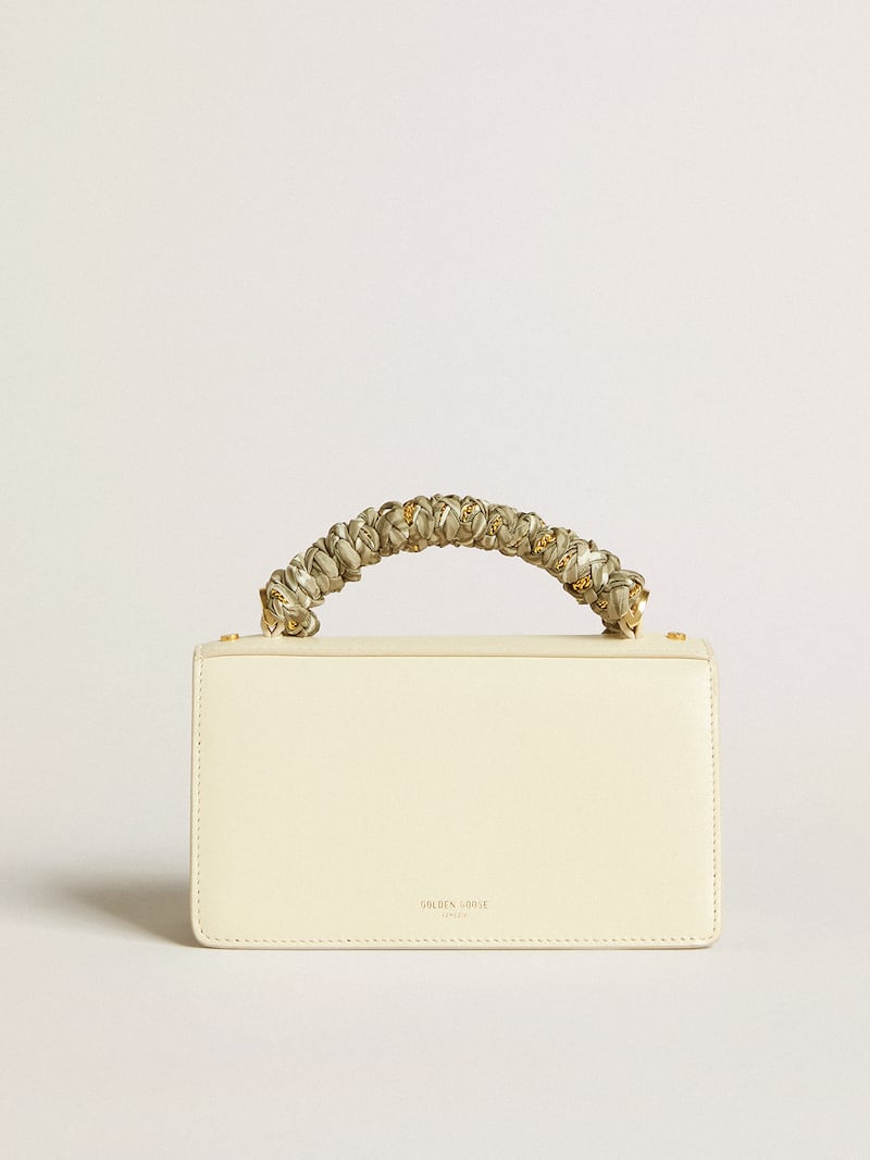 Golden Goose - Small Venezia Bag in butter-colored boarded leather with braided scarf in 