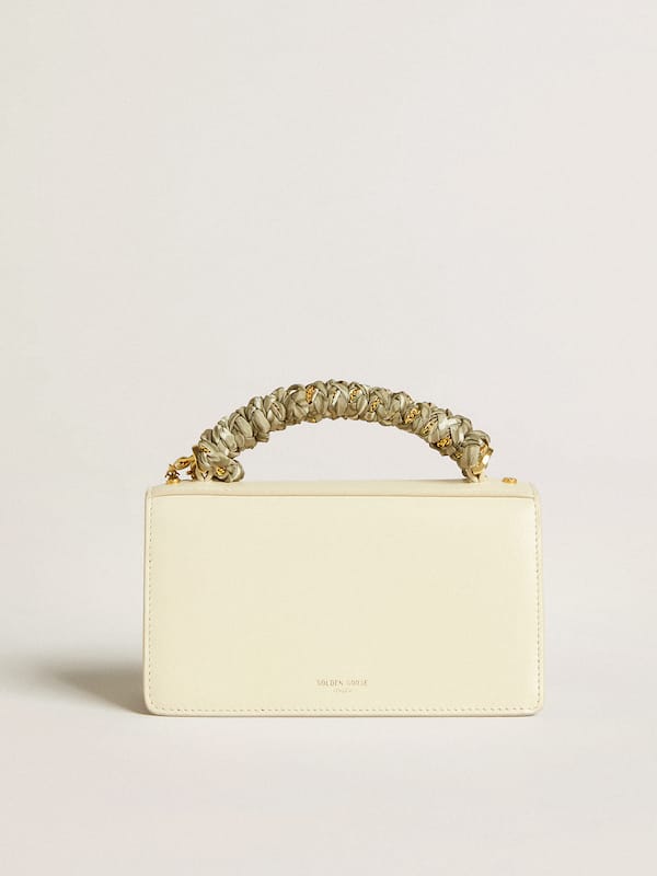 Golden Goose - Small Venezia Bag in butter-colored boarded leather with braided scarf and double charm in 