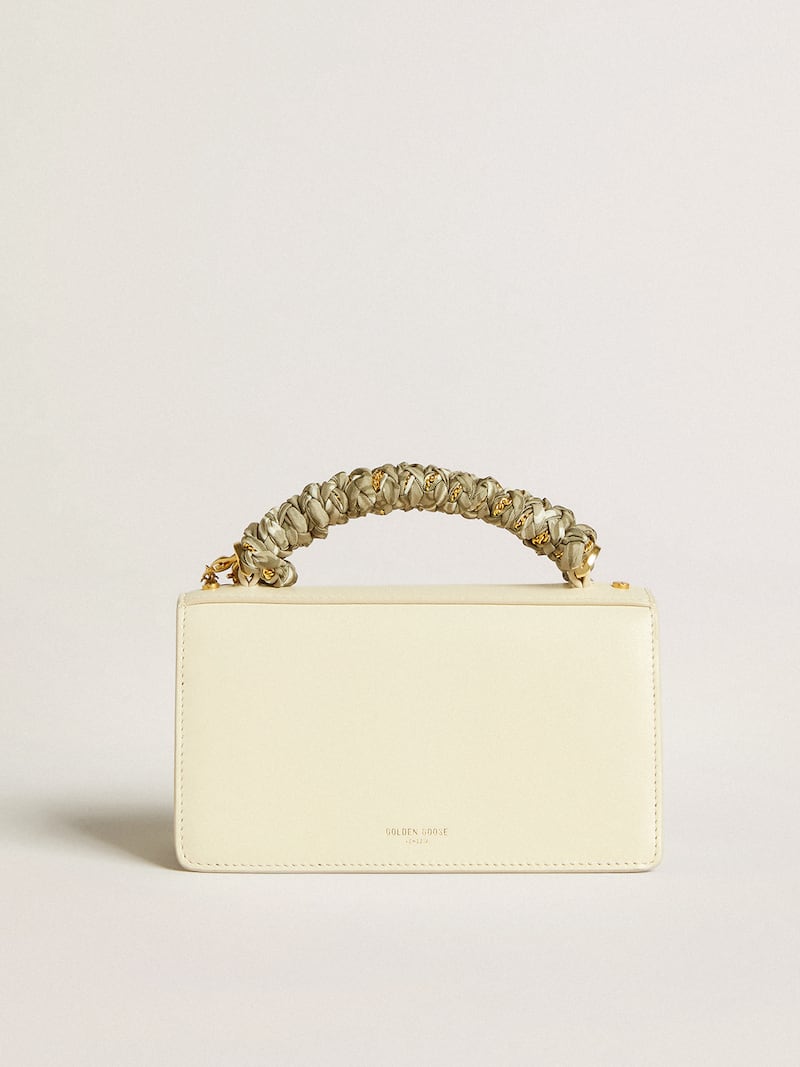Golden Goose - Small Venezia Bag in butter-colored boarded leather with braided scarf and double charm in 