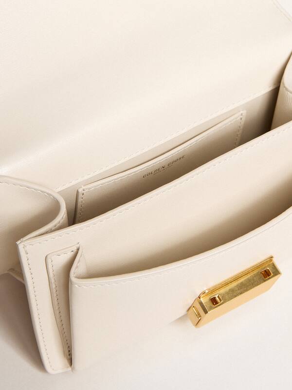 Golden Goose - Small Venezia Bag in butter-colored boarded leather with braided scarf and double charm in 